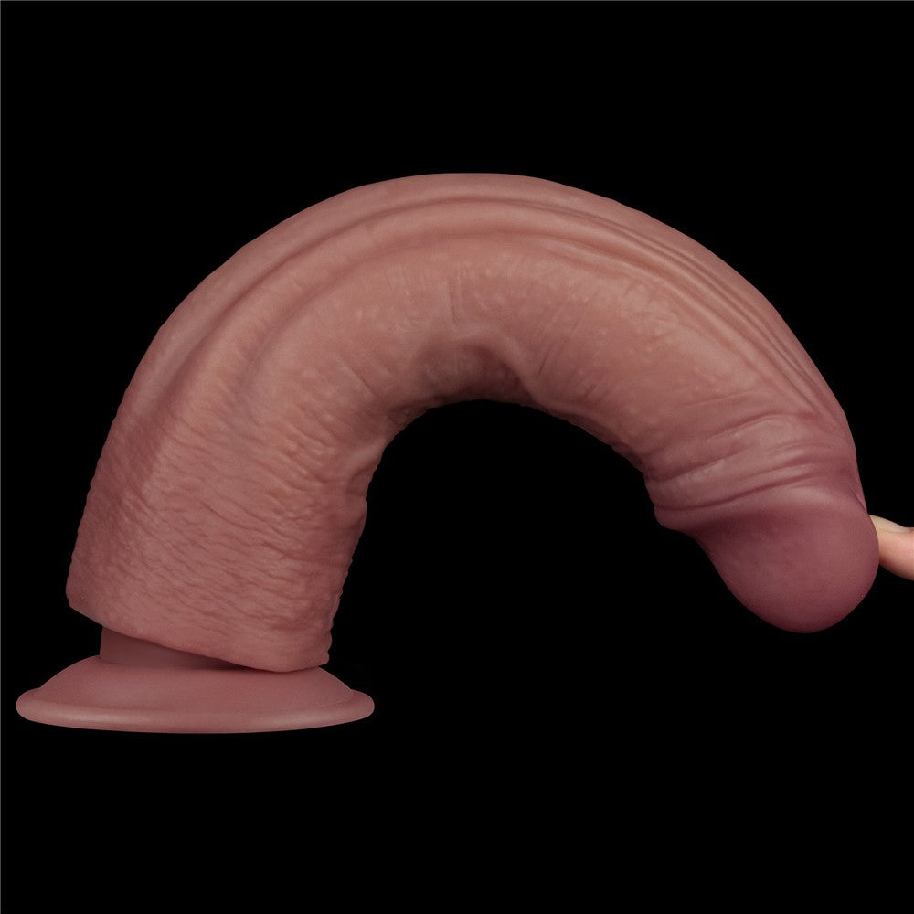 Dildo vibrador de doble densidad de 26,67 cm