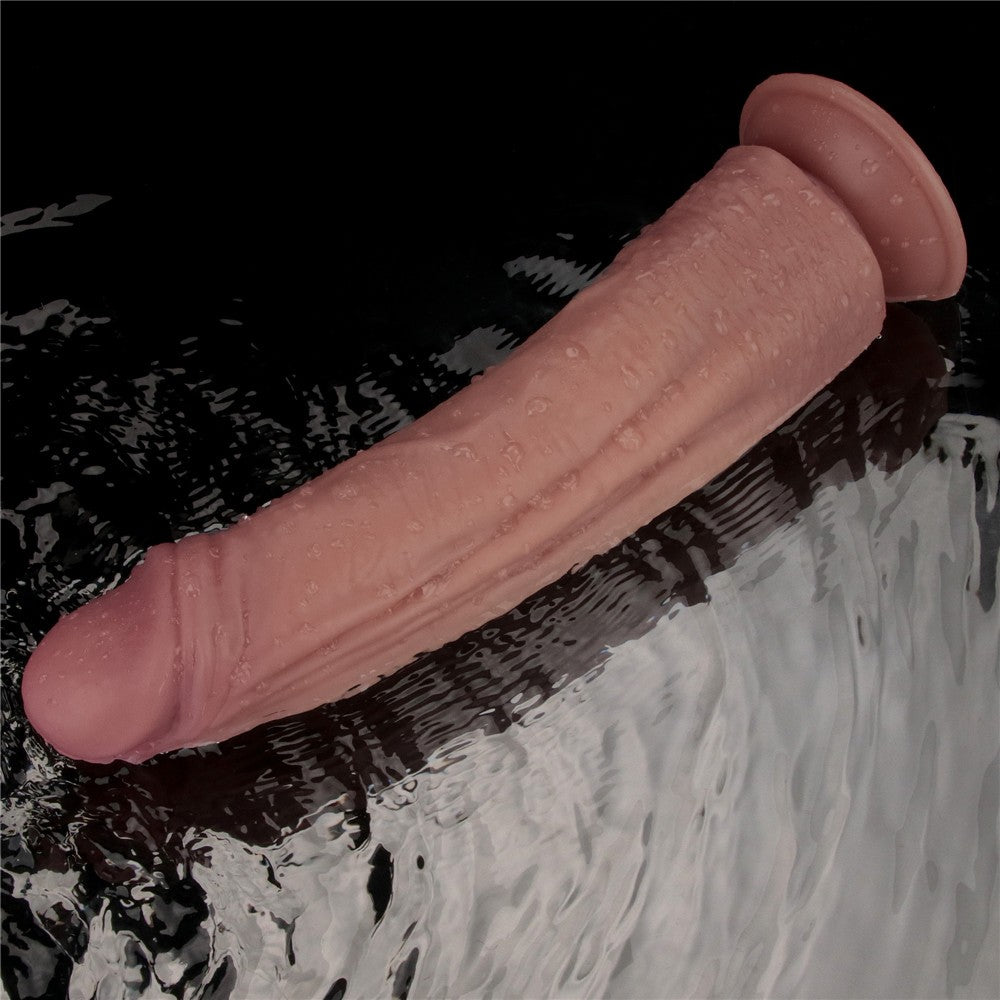 Dildo vibrador de doble densidad de 26,67 cm