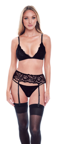 BACI 3 PIEZAS DE SUJETADOR, JARDINERA Y BRAGUITA ECO CONJUNTO NEGRO