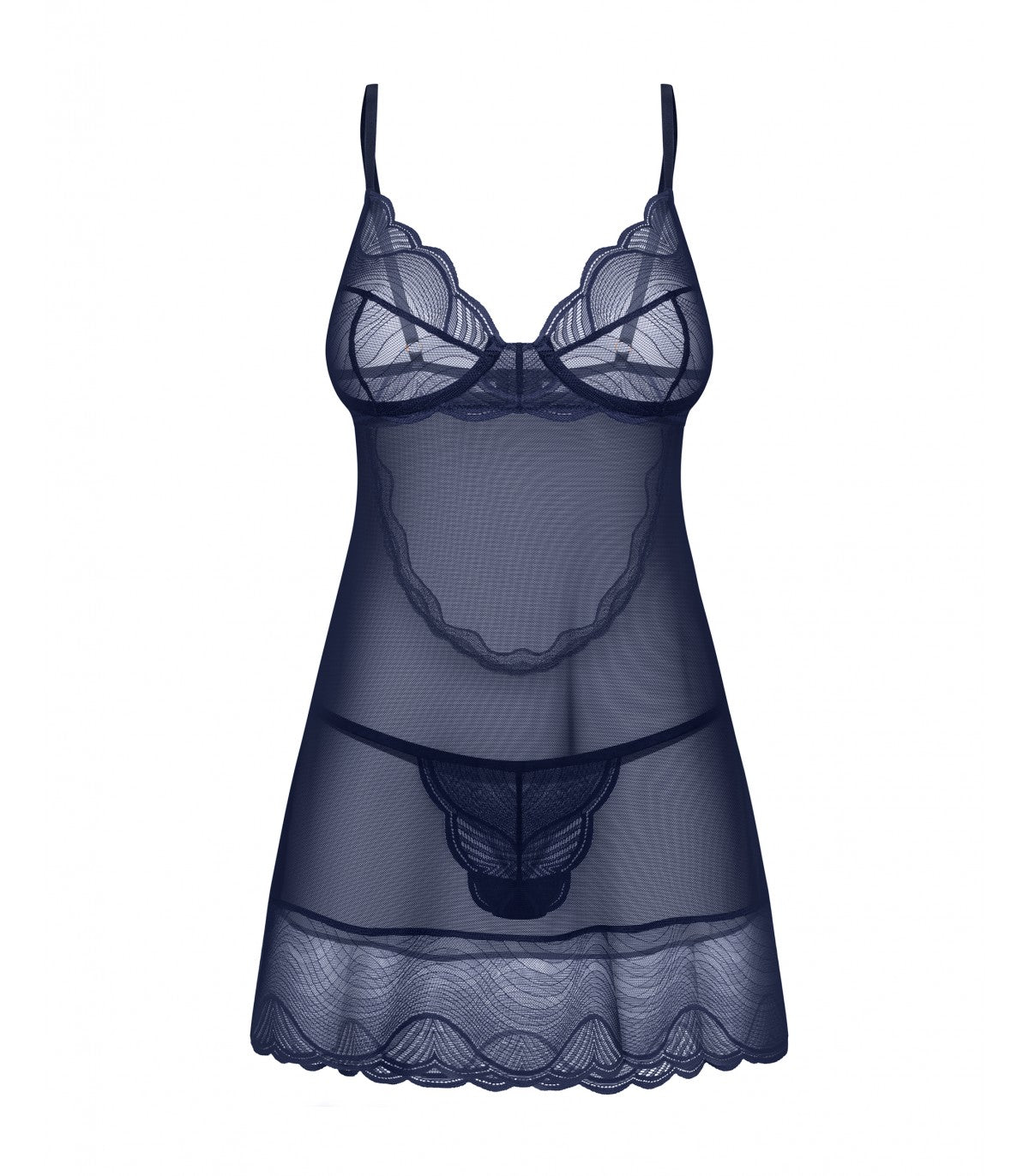 CAMISÓN Y TANGA AZULES XL/2XL