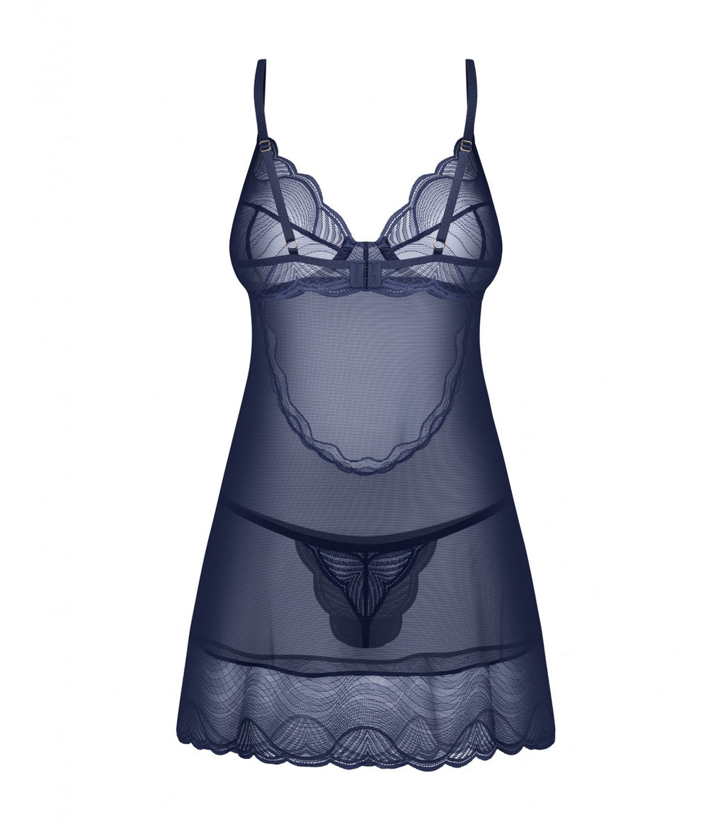 CAMISÓN Y TANGA AZULES XL/2XL