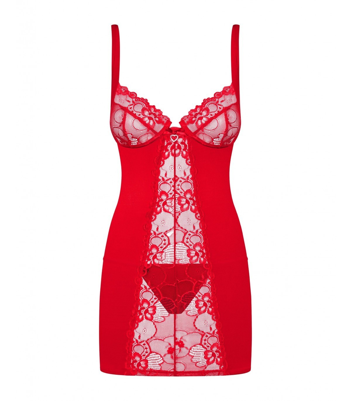 CAMISOLA Y TANGA HEARTINA ROJA 2XL/3XL