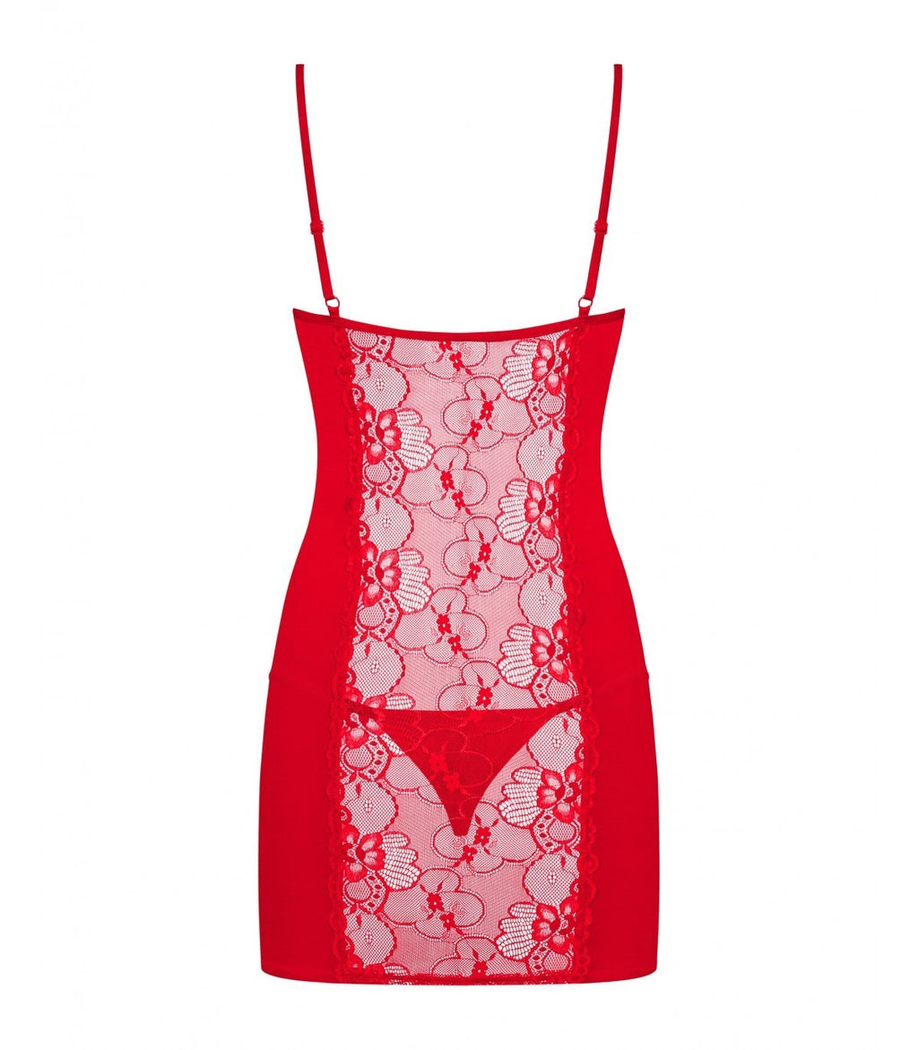 CAMISOLA Y TANGA HEARTINA ROJA 2XL/3XL
