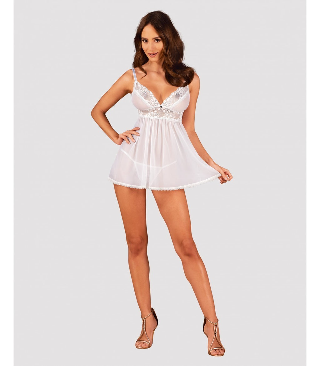 BABYDOLL Y PERIZOMA CELESTE XL/2XL