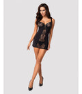 CAMISA Y TANGA HEARTINA NEGRO S/M