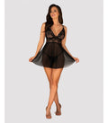 BABYDOLL Y TANGA IDILLIA NEGRO 2XL/3XL