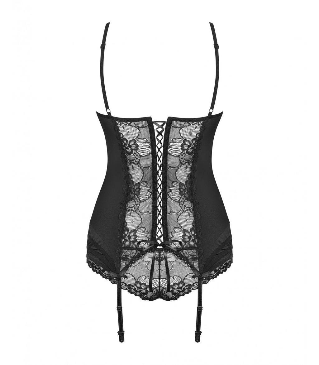 CORSETTE Y TANGA HEARTINA NEGRO S/M