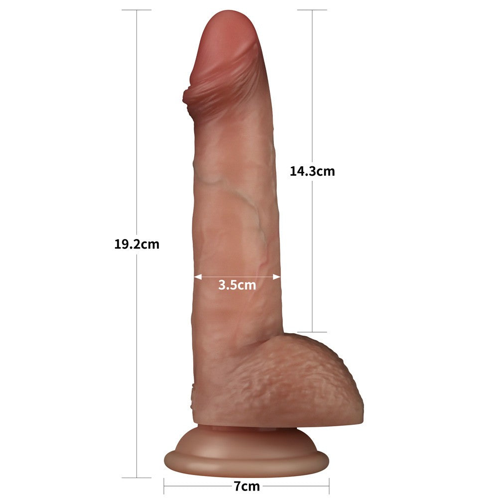 Dildo de silicona de doble capa Sliding Skin Pro de 7,5 pulgadas