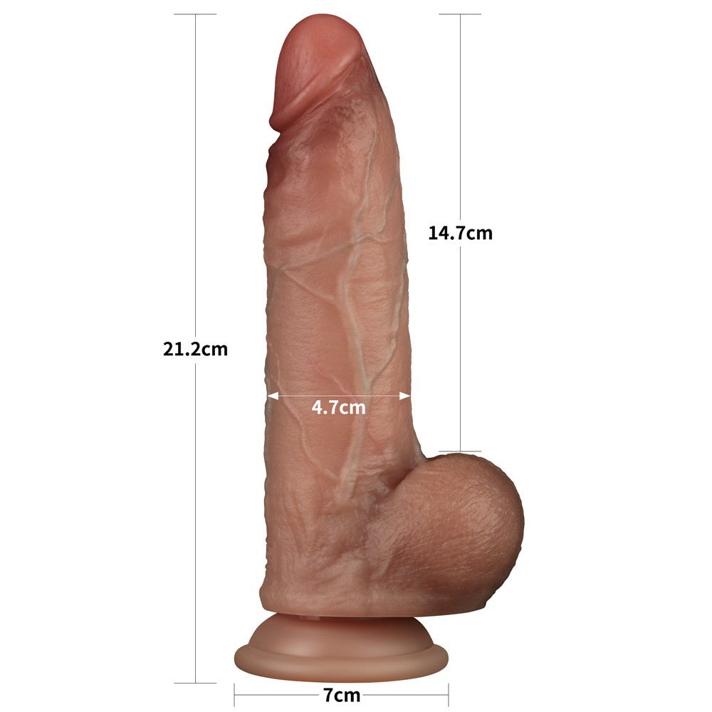 Dildo de silicona de doble capa Sliding Skin Pro de 8,5''