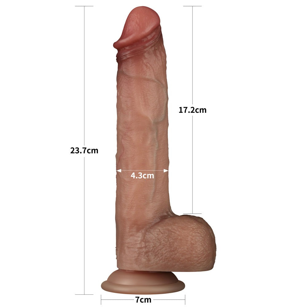 Dildo de silicona de doble capa Sliding Skin Pro de 9''