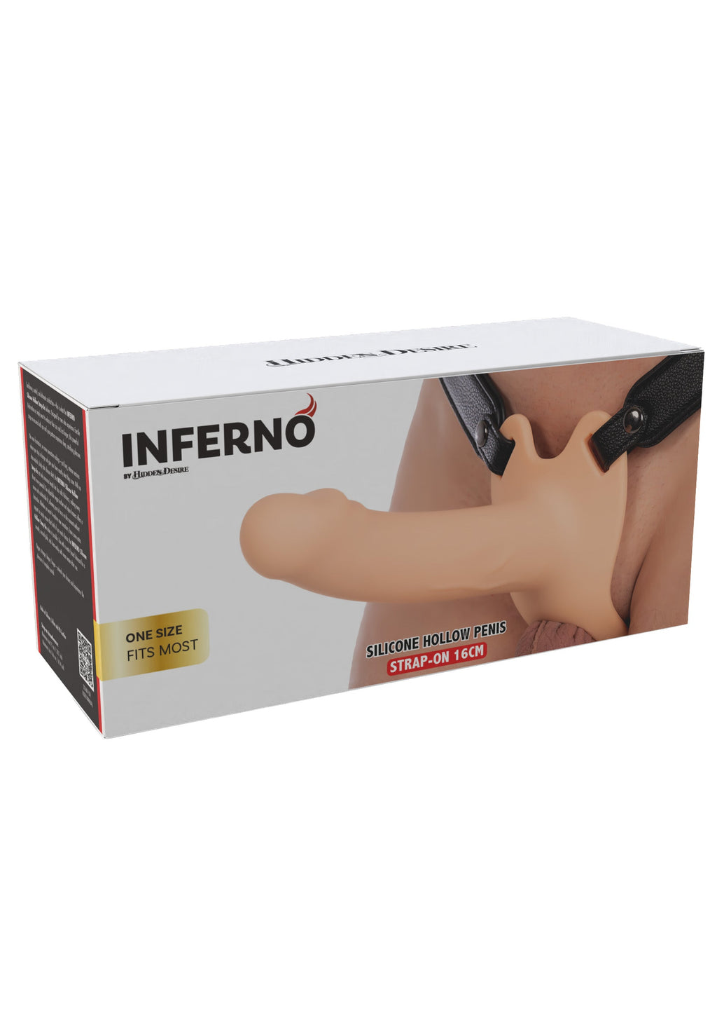 Strapon con forma de pene hueco de silicona de 16 cm