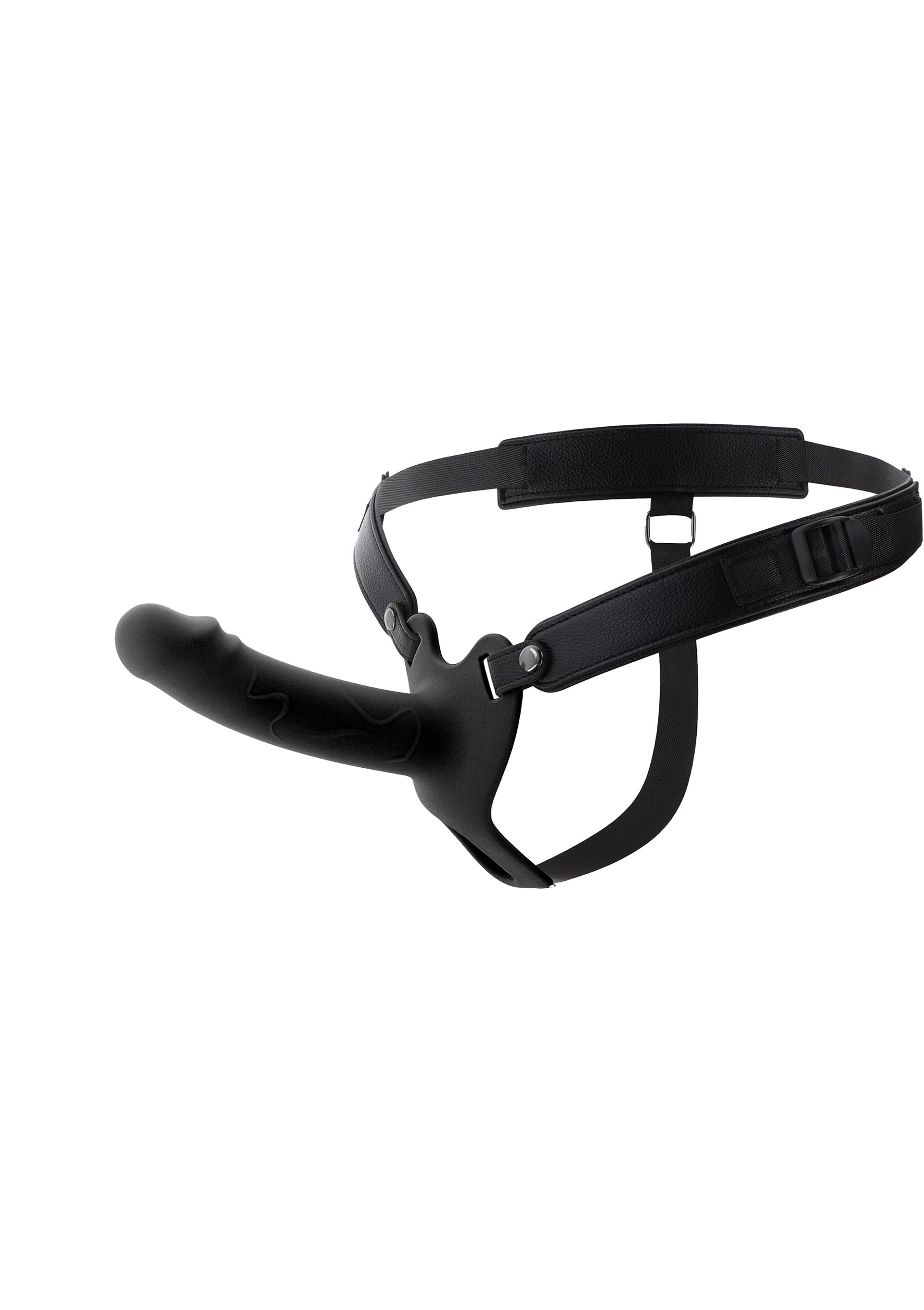 Strapon con forma de pene hueco de silicona, 16 cm, negro