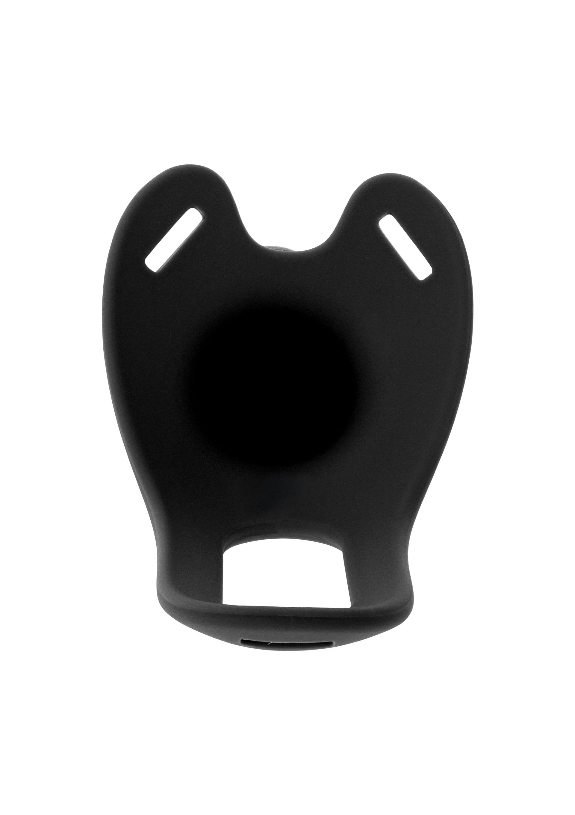 Strapon con forma de pene hueco de silicona, 16 cm, negro