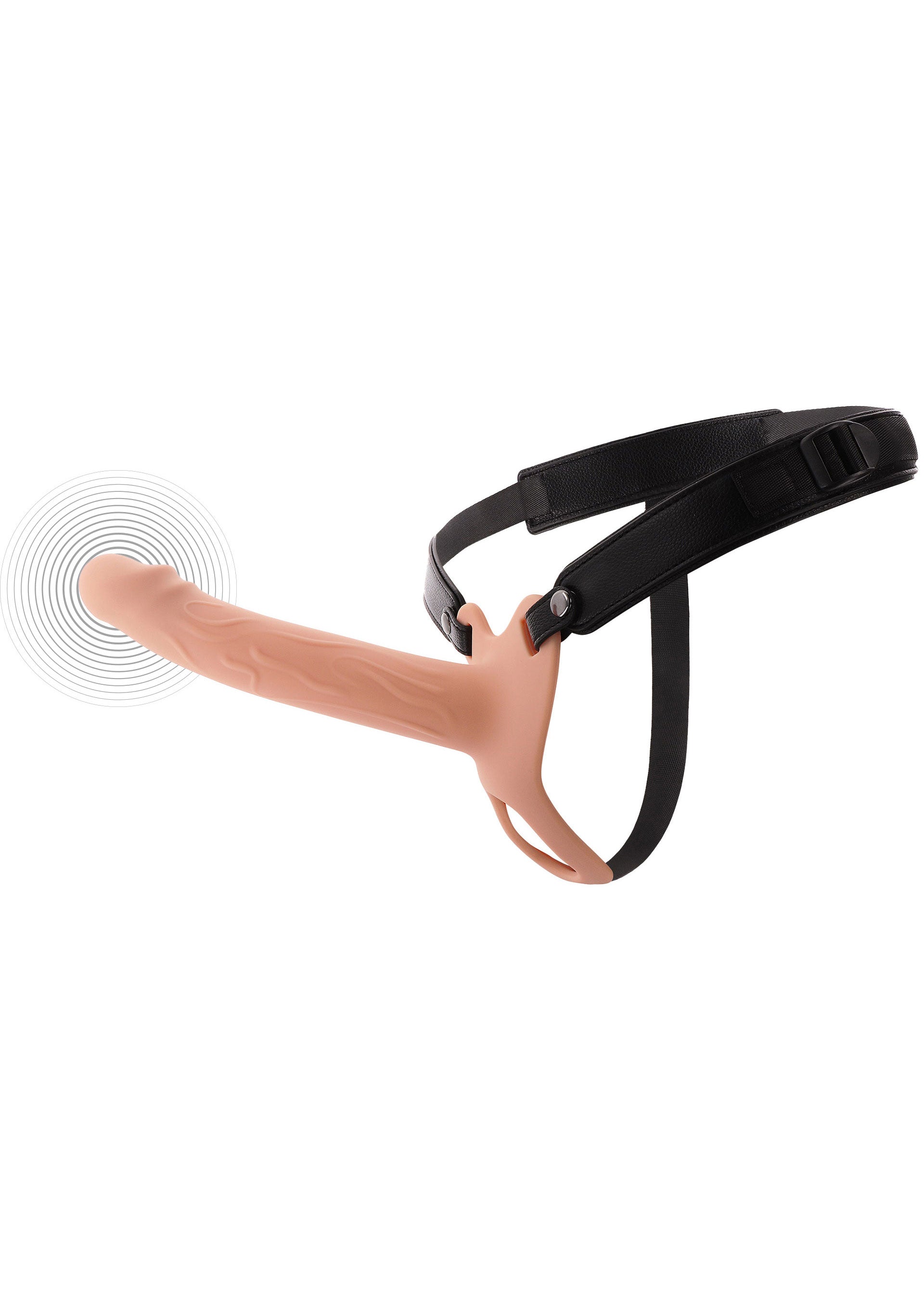 Strapon vibrador con forma de pene hueco de silicona, 20 cm, piel