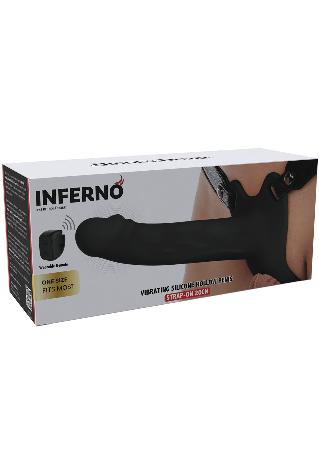 Arnés vibrador con forma de pene hueco de silicona, 20 cm, negro