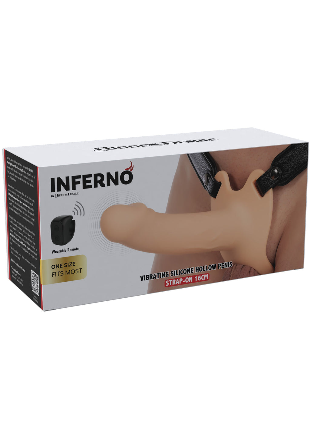 Strapon vibrador de silicona de 16 cm con forma de pene hueco