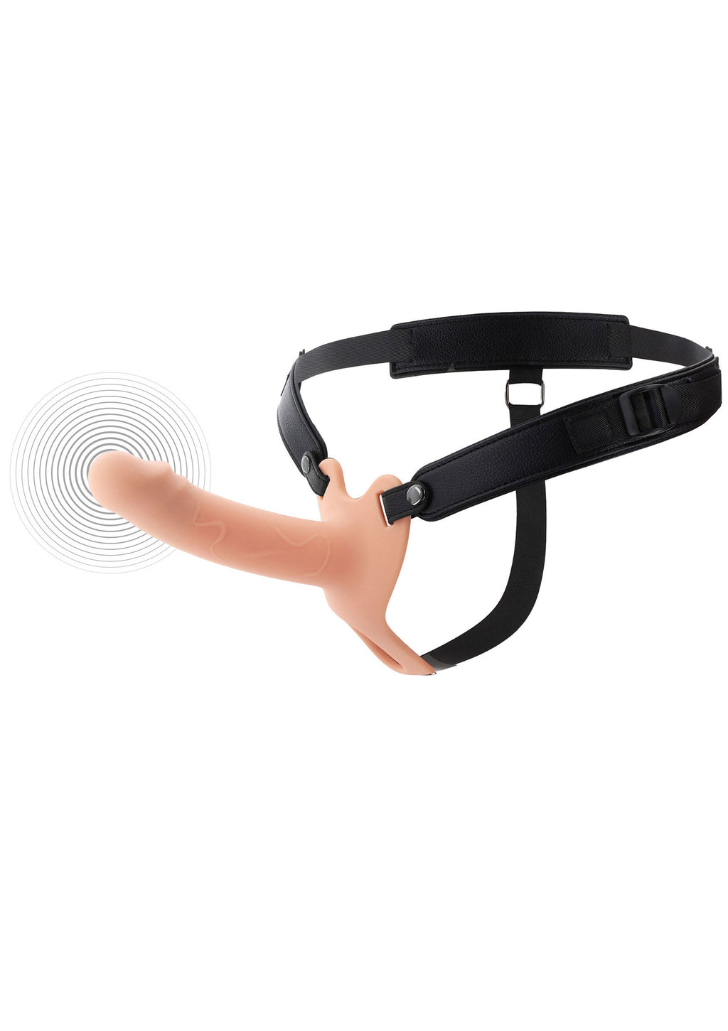 Strapon vibrador de silicona de 16 cm con forma de pene hueco