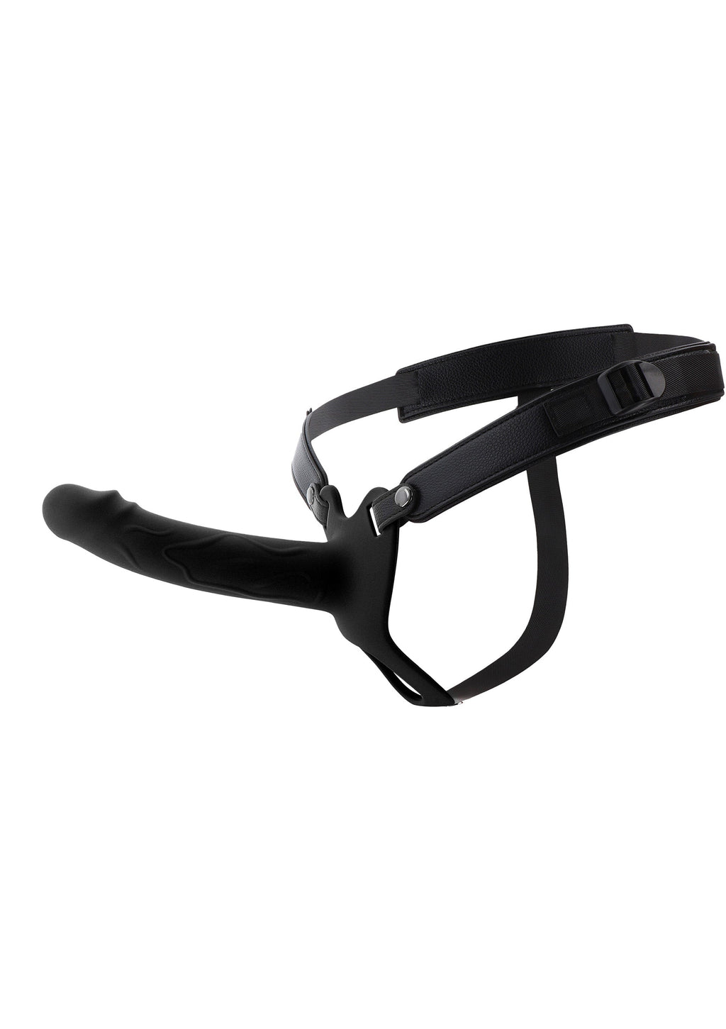 Strapon con forma de pene hueco de silicona, 18 cm, negro