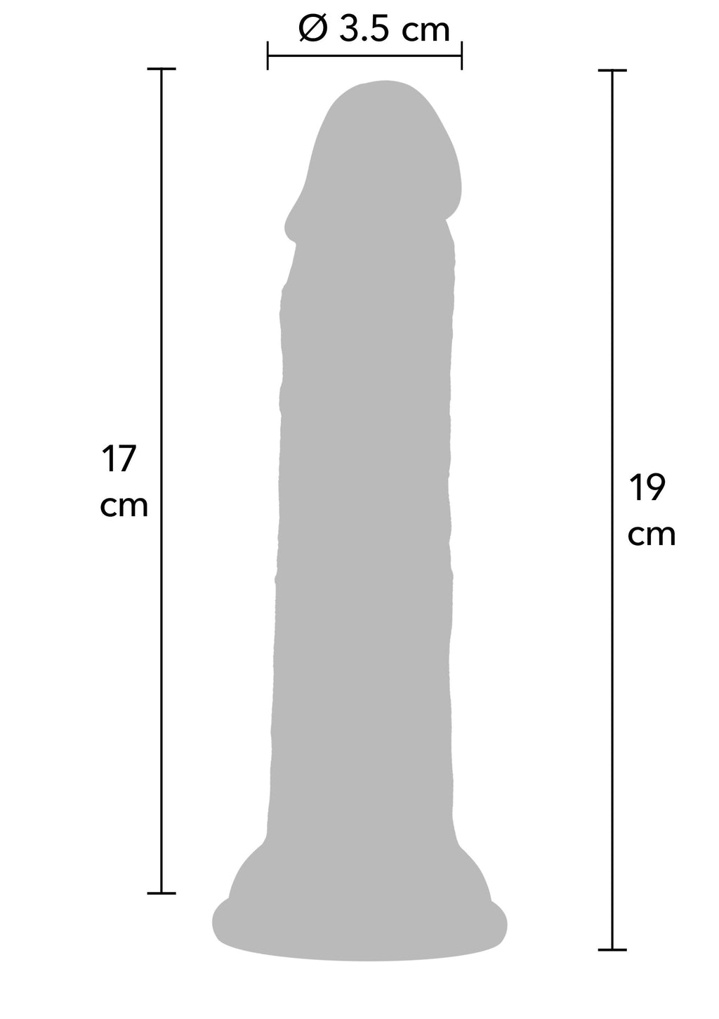 Dildo realista de silicona líquida de 19 cm
