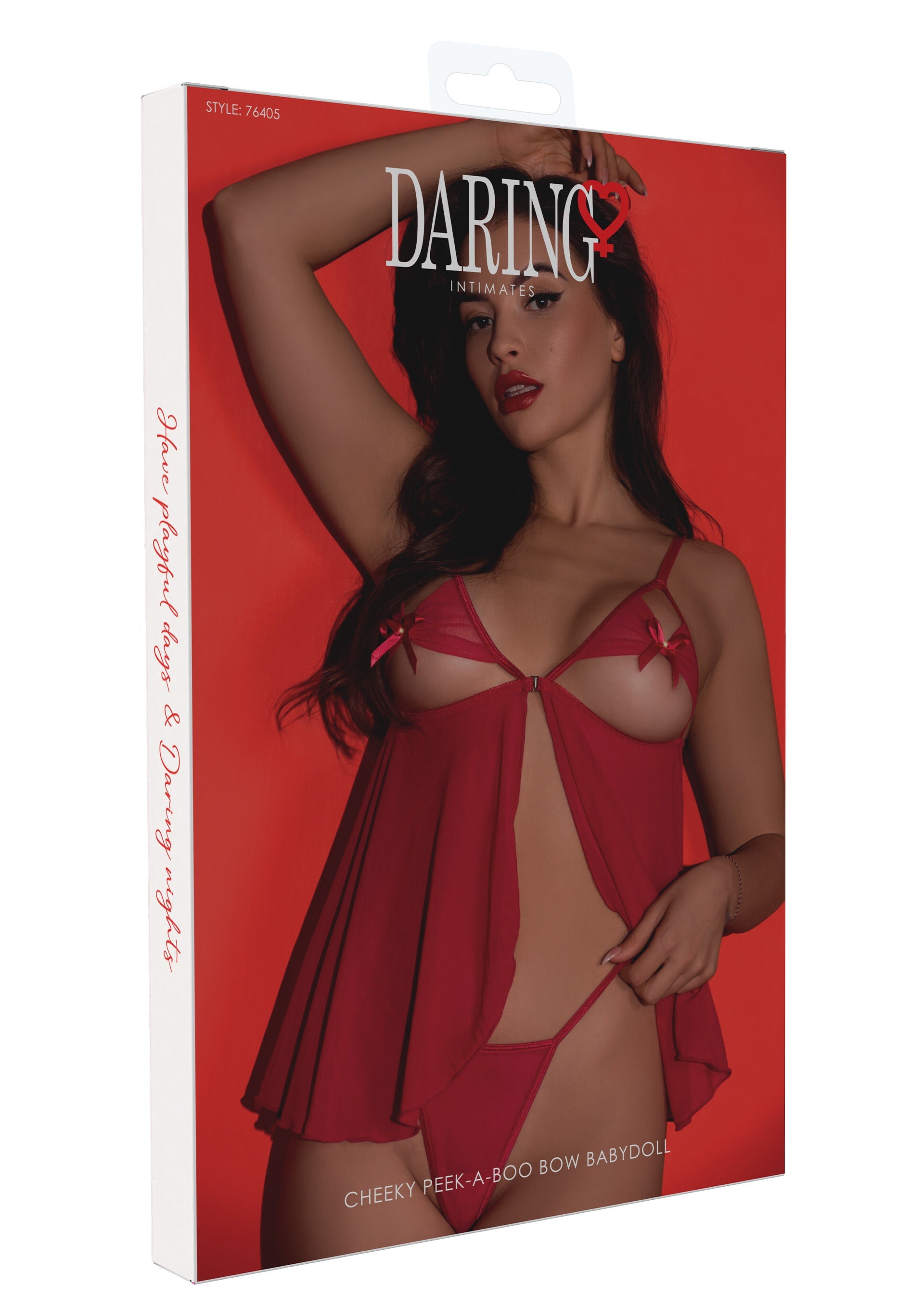 Babydoll Cheeky Peek-a-Boo Bow rojo