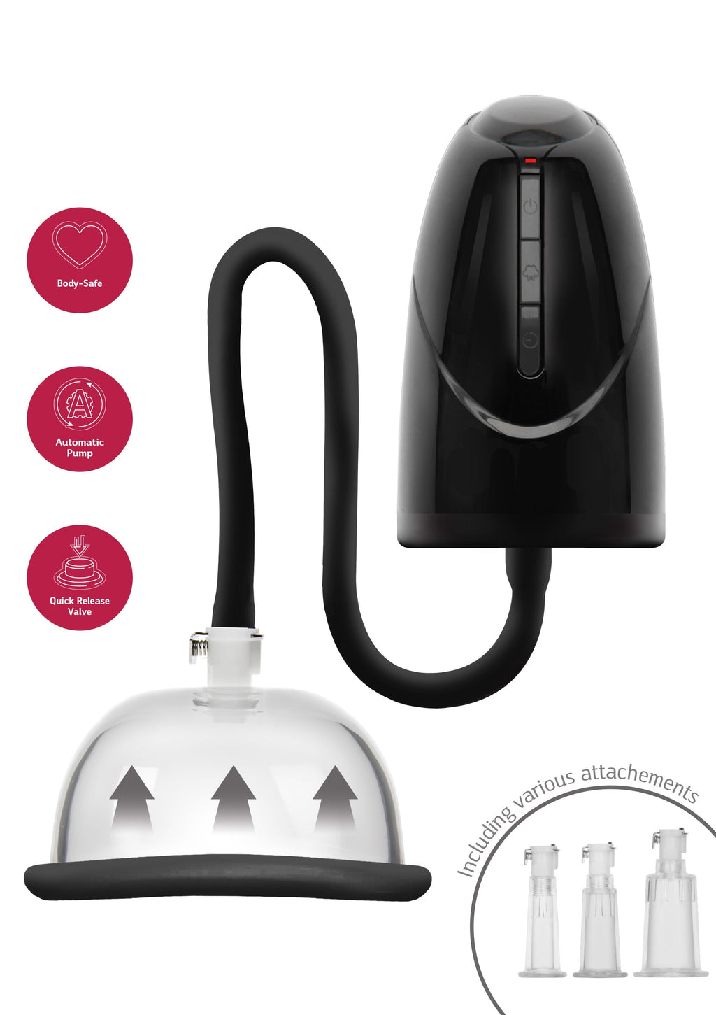 Bomba automática de vacío vaginal y clitoriano negra