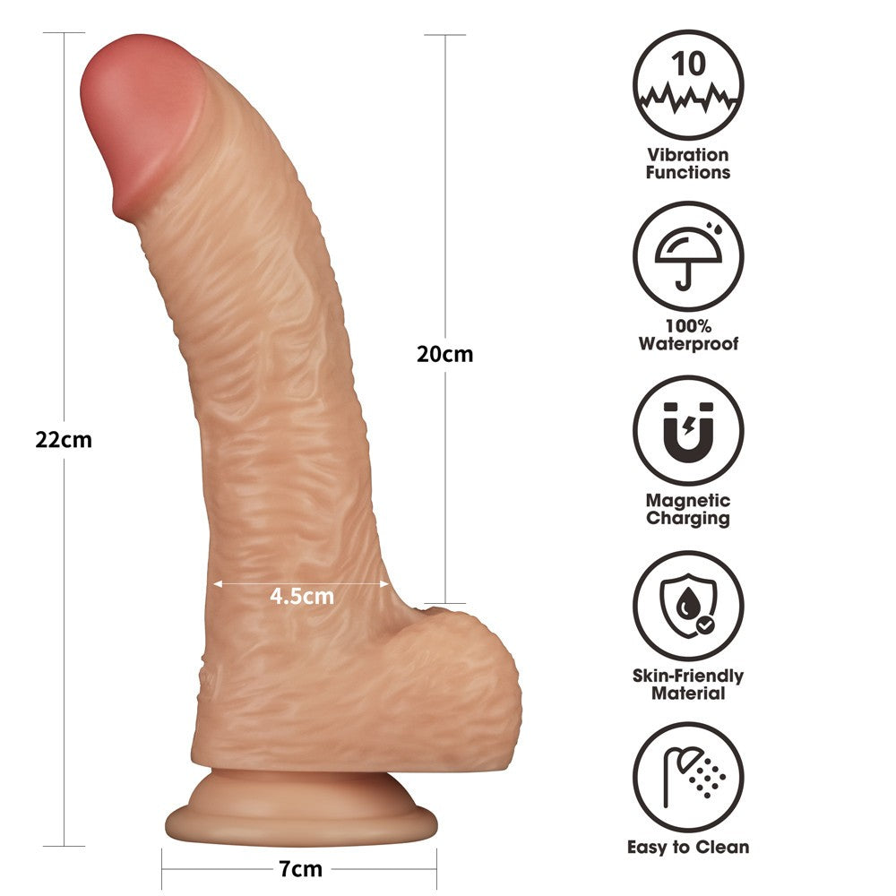 Pene vibrador Power Basics de 8,5 pulgadas