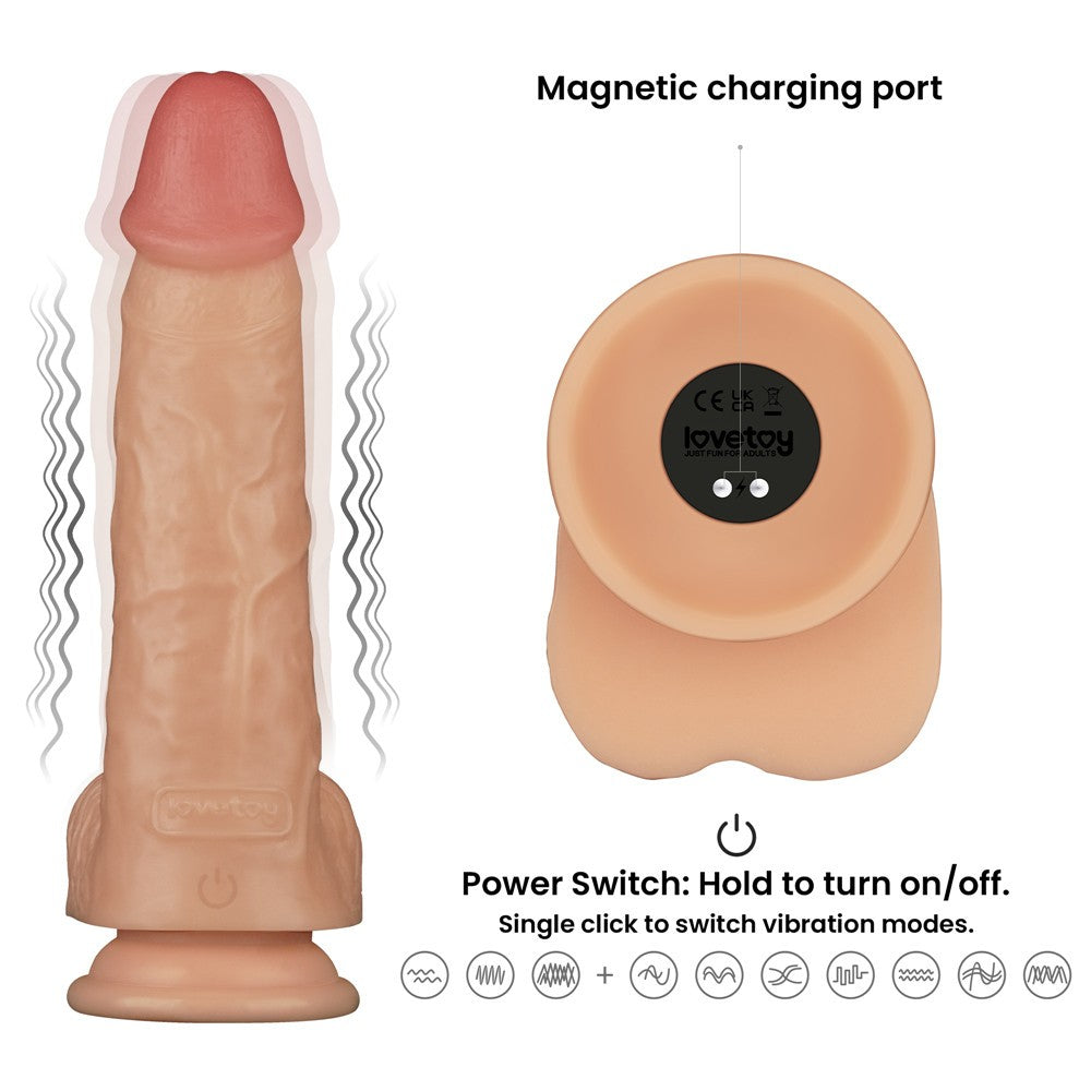 Pene vibrador Power Basics de 9''