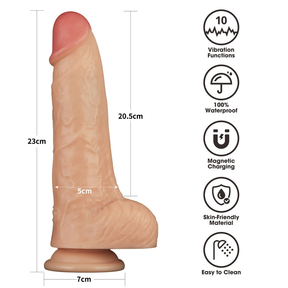 Pene vibrador Power Basics de 9''
