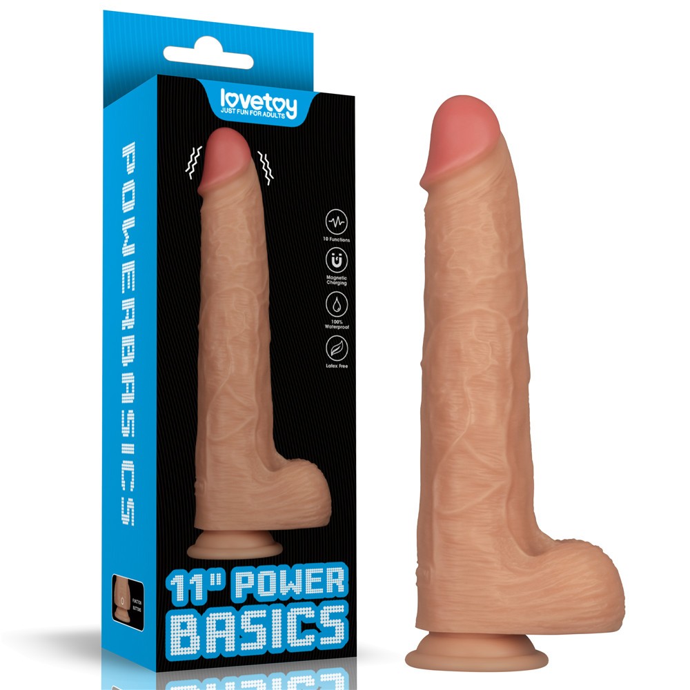 Pene vibrador Power Basics de 28 cm