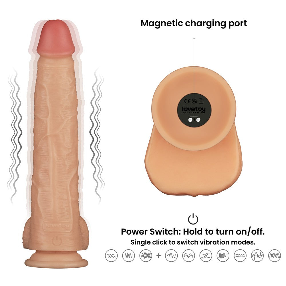 Pene vibrador Power Basics de 28 cm