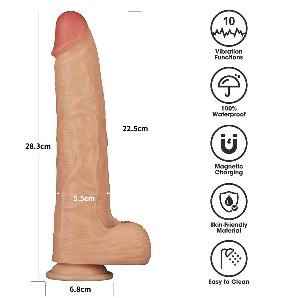 Pene vibrador Power Basics de 28 cm