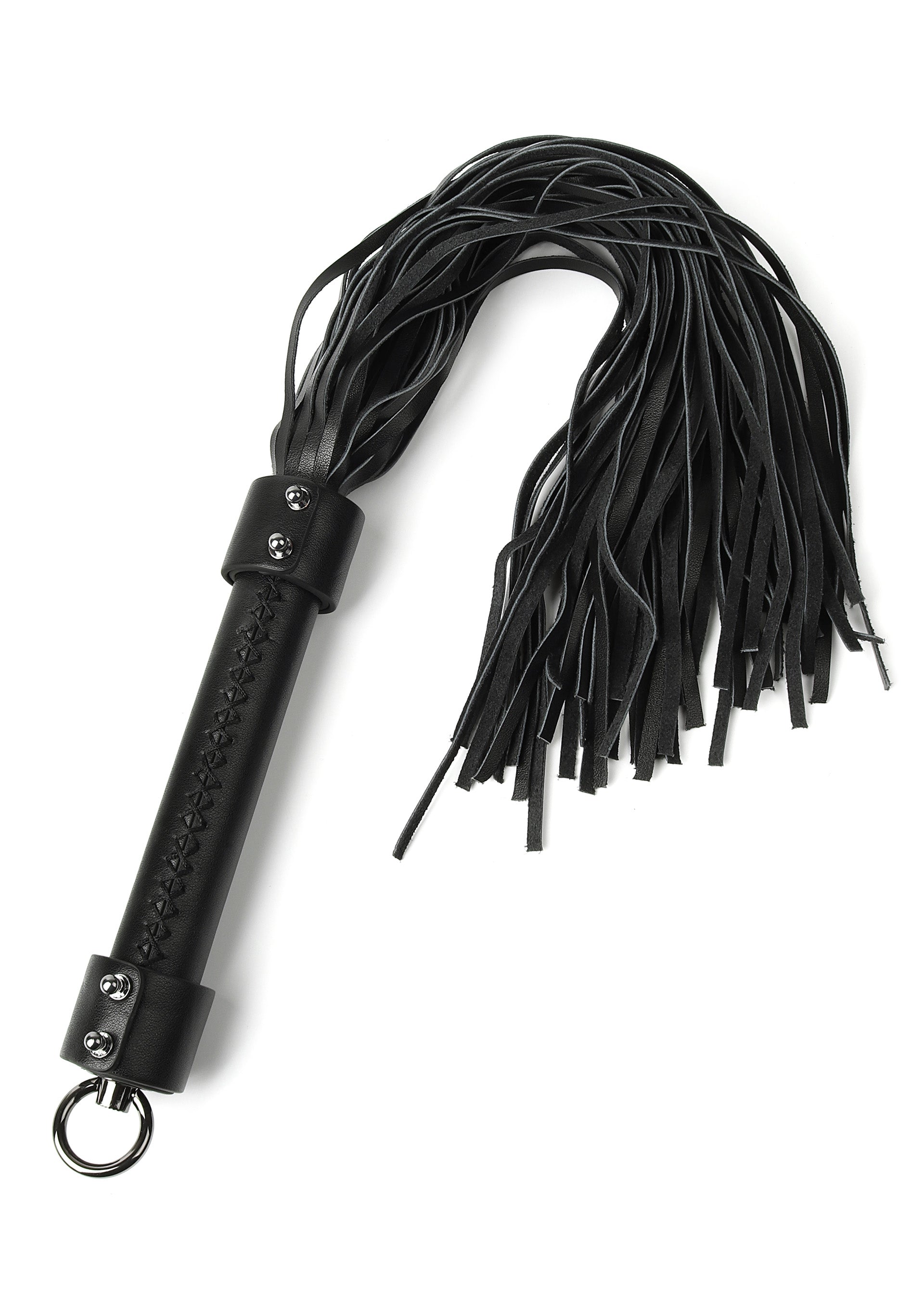 Látigo de cuero auténtico de 55 cm negro