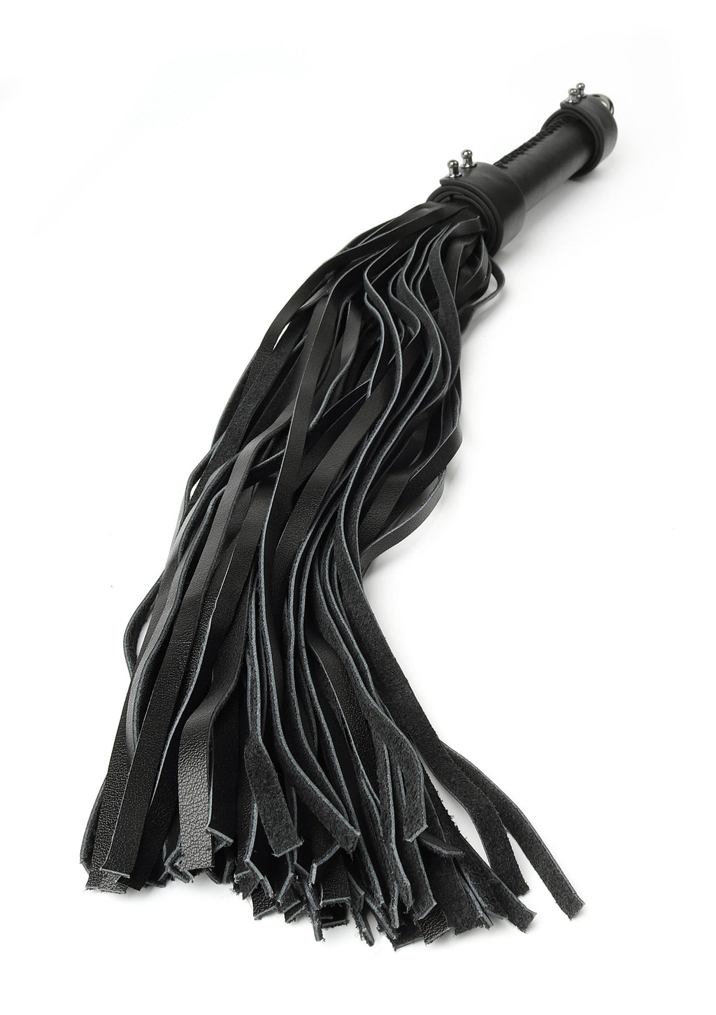 Látigo de cuero auténtico de 55 cm negro