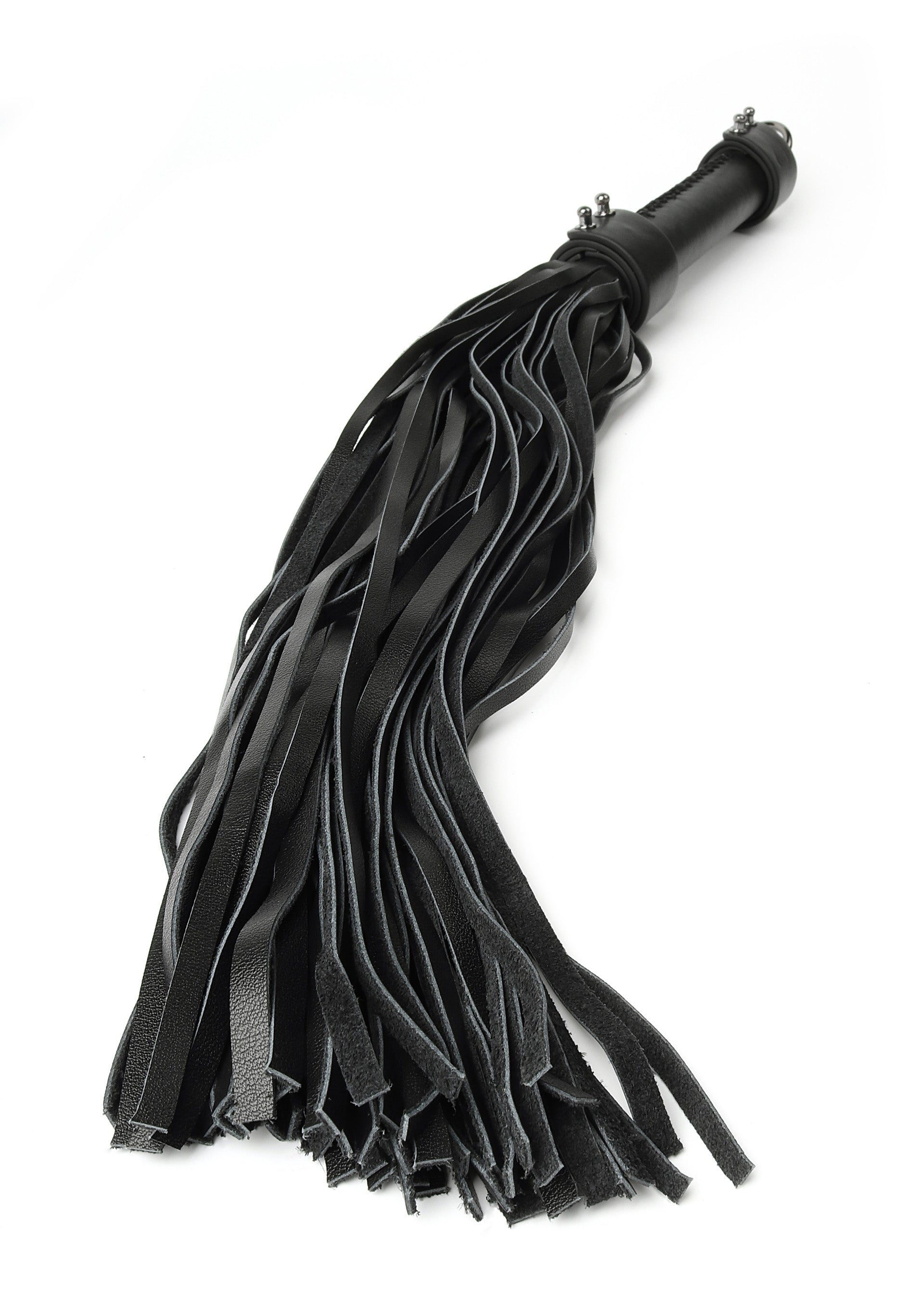Látigo de cuero auténtico de 55 cm negro