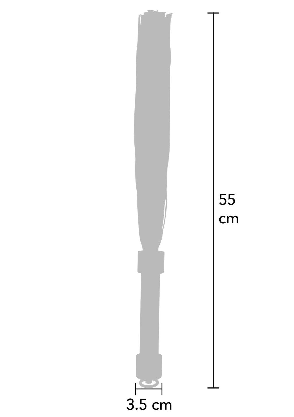 Látigo de cuero auténtico de 55 cm negro