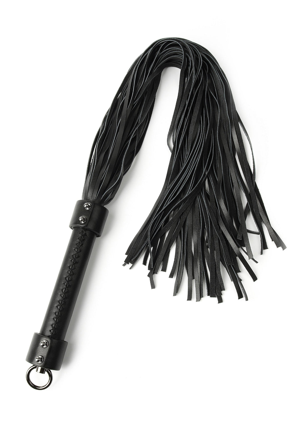 Látigo de cuero auténtico de 75 cm negro