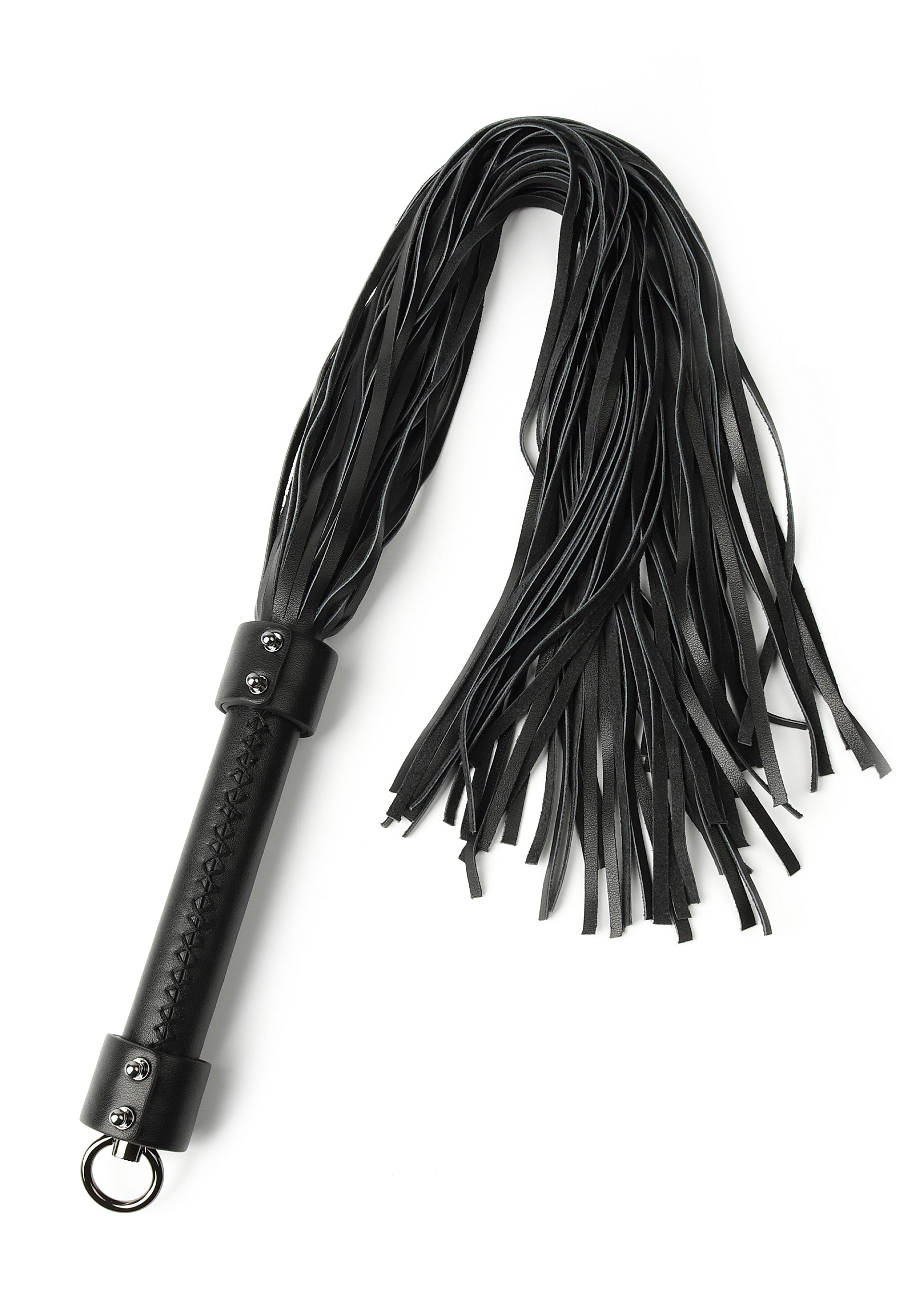 Látigo de cuero auténtico de 75 cm negro