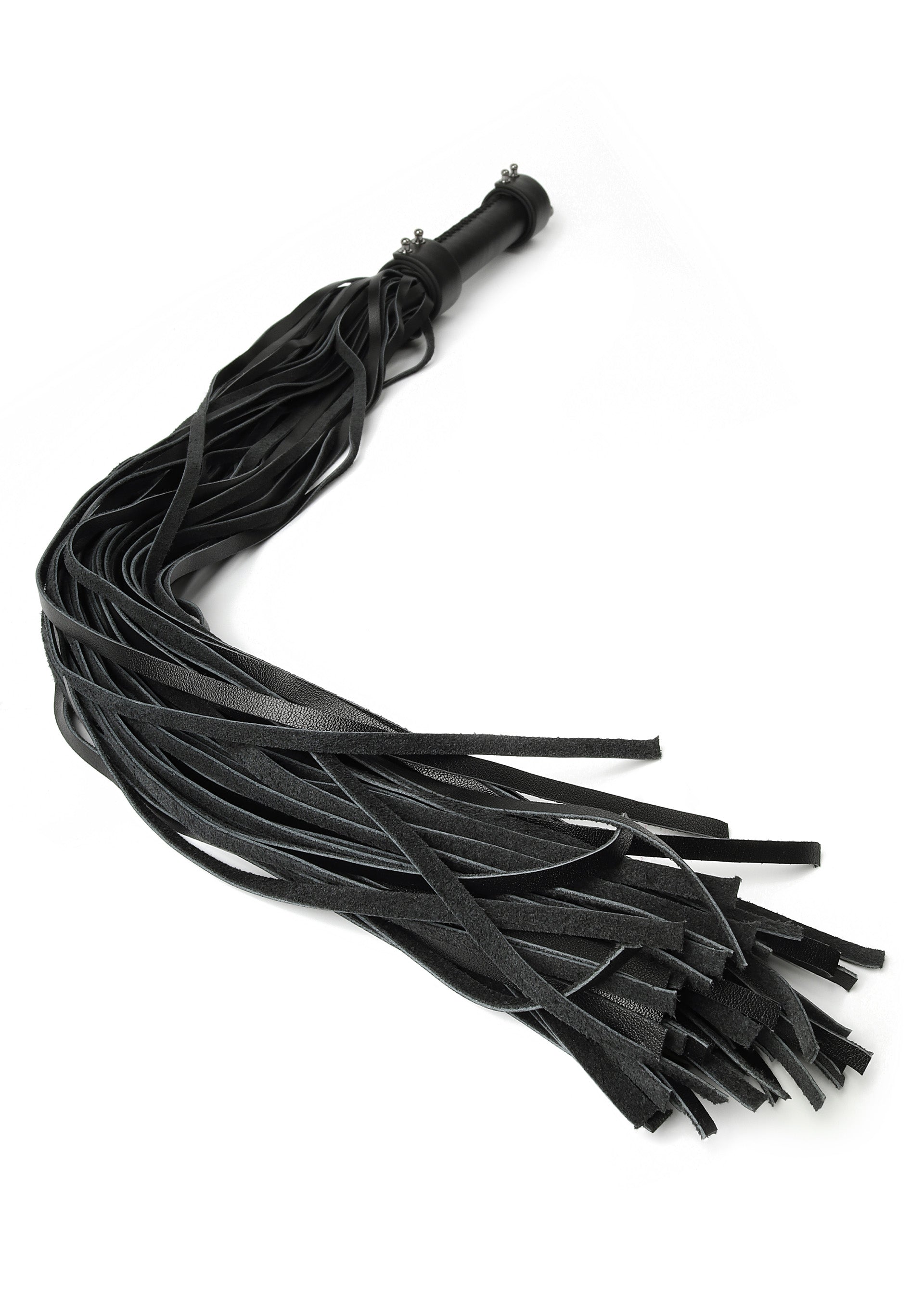 Látigo de cuero auténtico de 75 cm negro