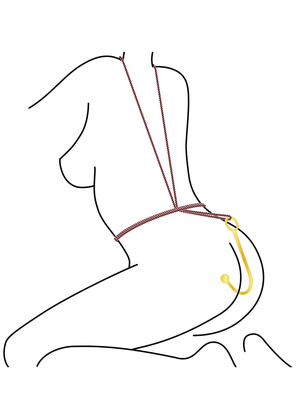 Gancho anal de lujo dorado