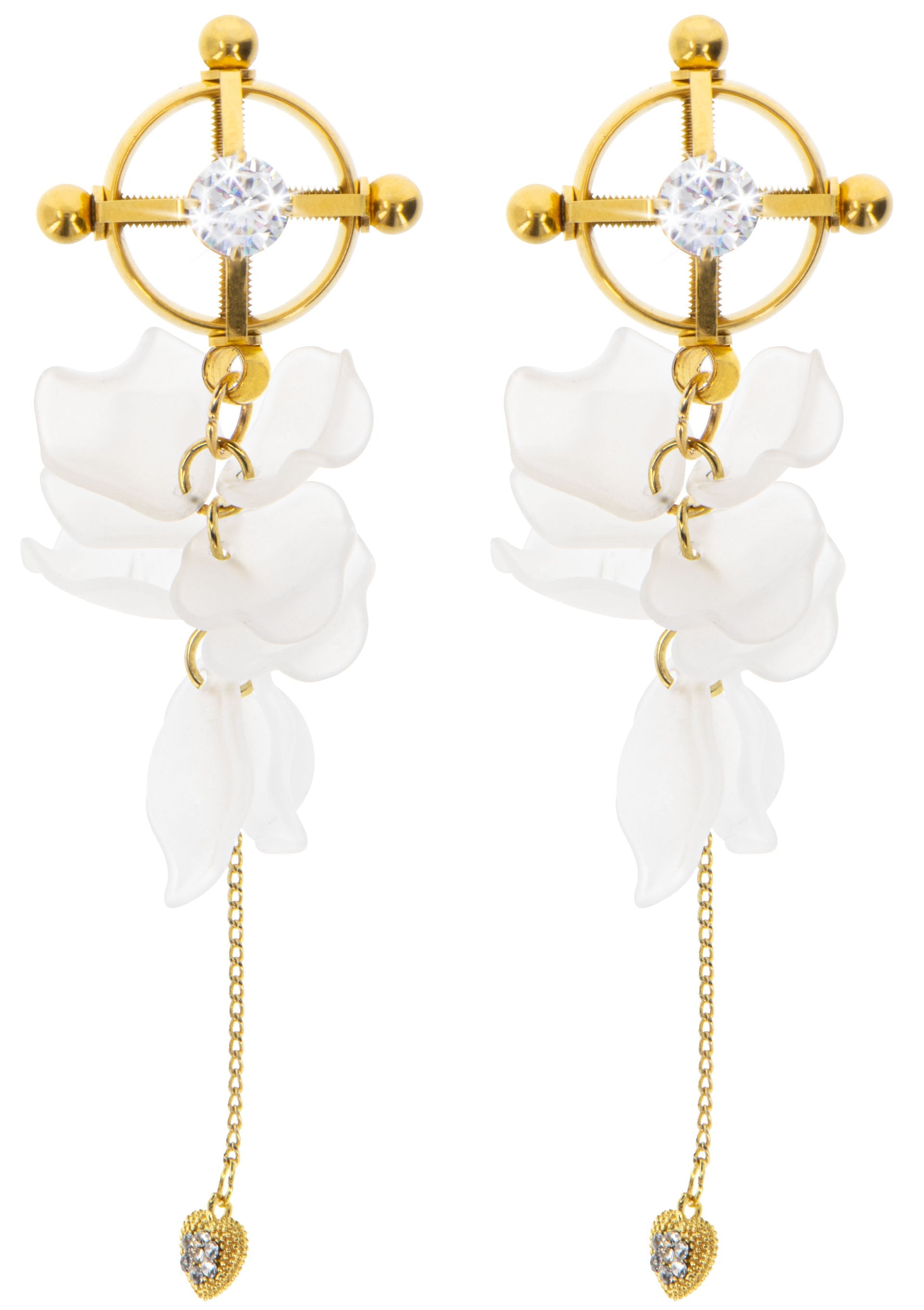 Pinzas para seducción floral oro