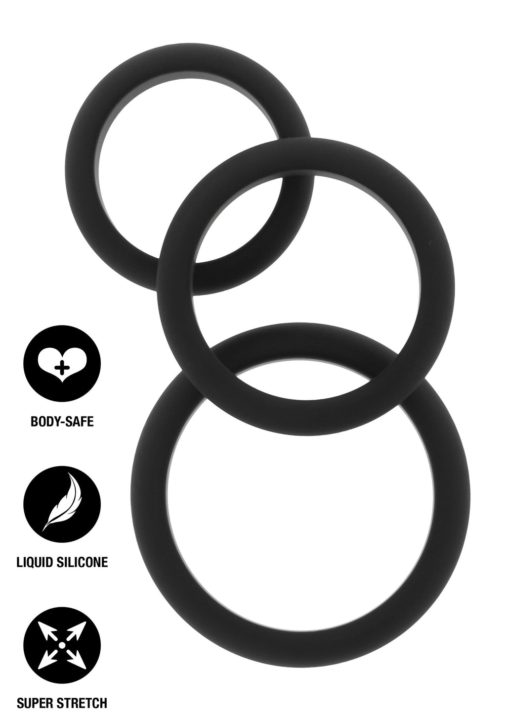 Stamina Premium C-Rings Juego de 3 piezas negro