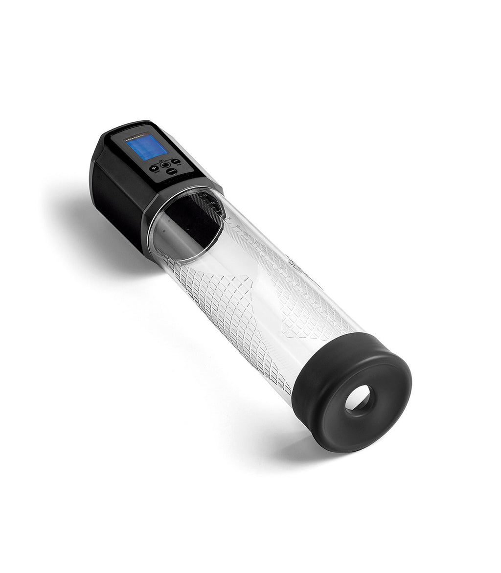 BOMBA AUTOMÁTICA PARA EL PENE CON VISUALIZADOR USB NEGRO