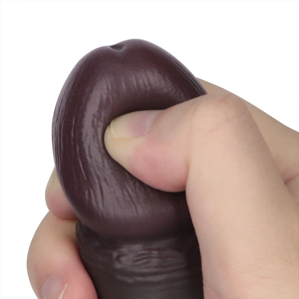 Dildo de silicona de doble capa Sliding Skin Pro II de 8 pulgadas (negro)