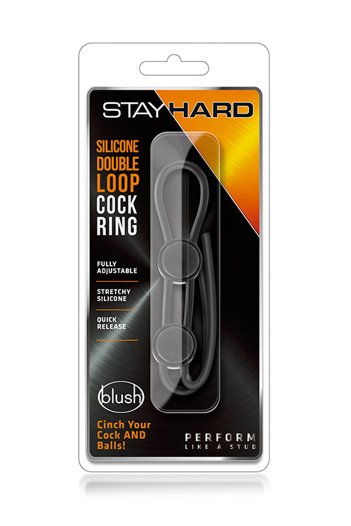 ANILLO PARA EL PENE DE DOBLE ANILLO STAY HARD NEGRO