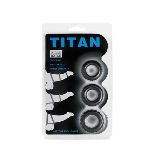 Anillos de silicona Titan 3 en 1 negros
