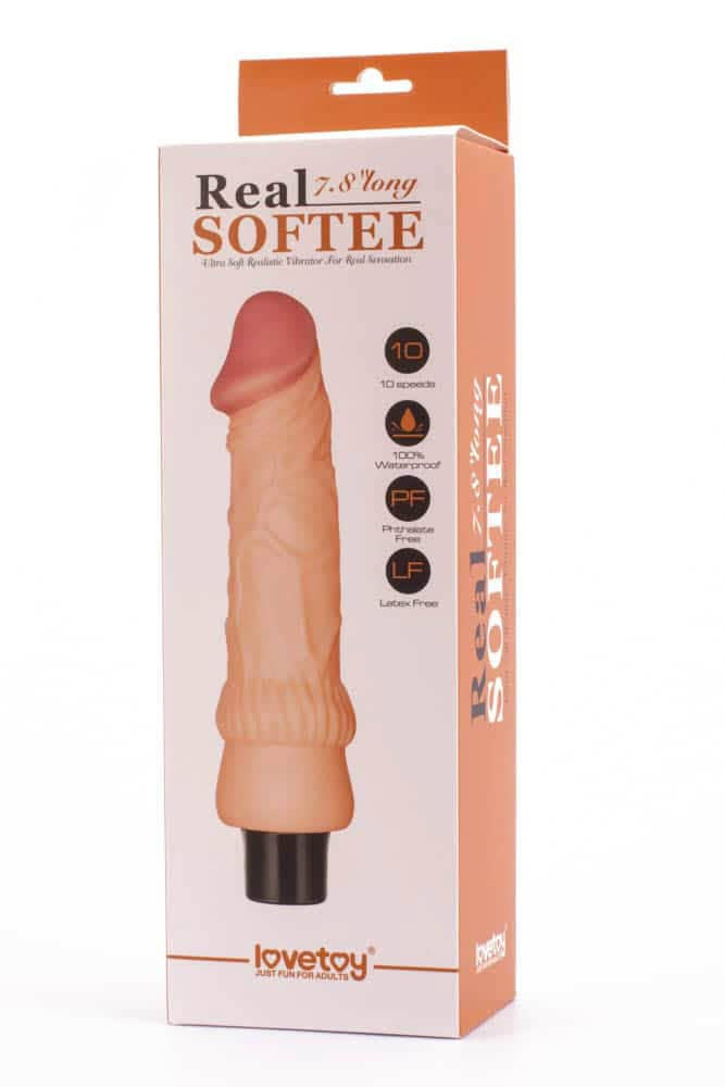 Dildo vibrador Real Softee de 7,8" 2