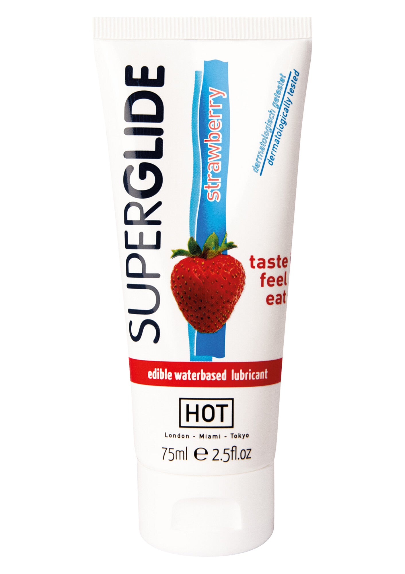 Lubricante comestible HOT Superglide a base de agua - FRESA 75 ml