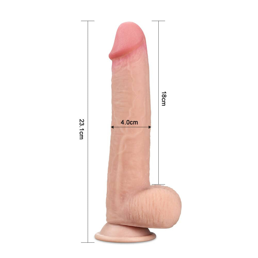 Doble dildo con piel deslizante de 9''