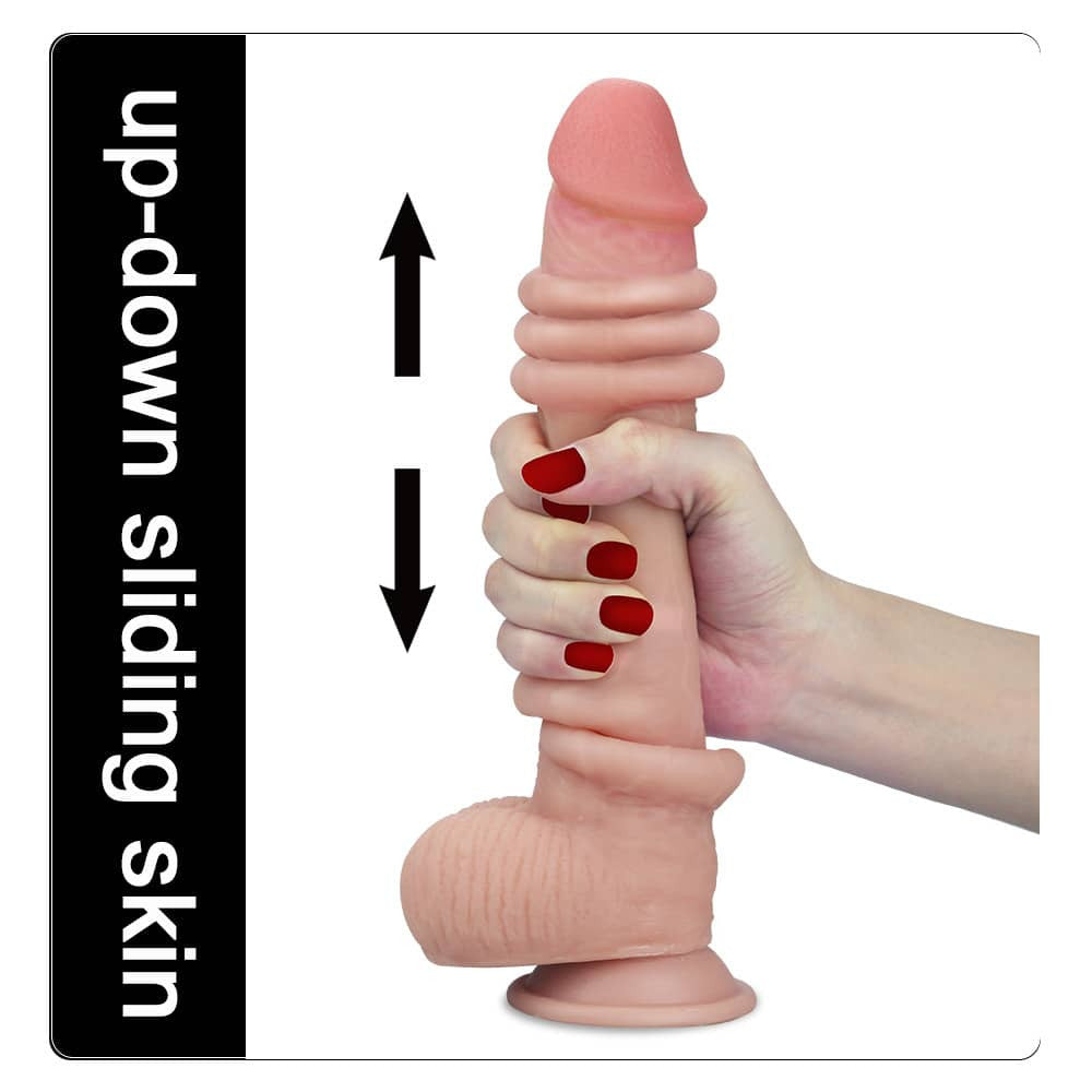 Doble dildo con piel deslizante de 9''