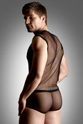 Set de rejilla - camiseta y tanga - negro {} M/L